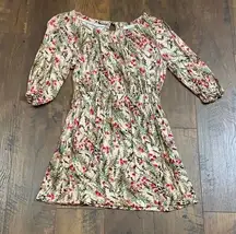 Forever 21 Vintage  Floral Cream Shirt Dress