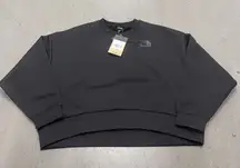The North Face Women's Black Crewneck Sweatshirt Pullover Logo Fleece Top XL NWT