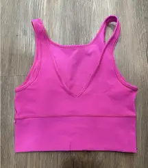 Lululemon Power Pivot‎ Cropped Tank Top *Rib Sonic Pink Tight Fit High Neck 10