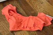 Nicole Miller Bandeau Ruffle One Shoulder Bikini Top Size Medium New with Tags