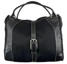 Prada Leather|Synthetic Buckled Satchel Tote Bag