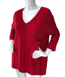 Kerisma  Womens Size S/M Raven Top Sweater Dark Brick Red Front Pocket