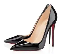 Christian Louboutin  So Kate 120 Black Patent Leather Pointed Pumps Size EU 38.5