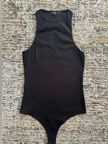7 For All Mankind Black Sleeveless Cotton Blend Bodysuit  size M