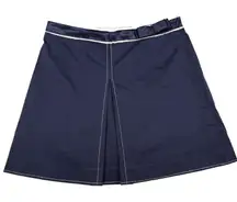BOSTON PROPER Mini Skirt‎ Size 8 A-Line Pleated Bow Nautical Coastal Preppy