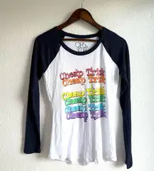 Chaser Womens Shirt Baseball Tee Cheap Trick Band White Blue Size Small