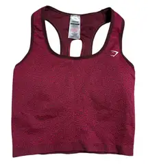 Gymshark Seamless Print Racerback Crop Tank Top Burgundy Activewear Size L