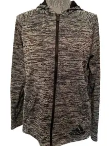 Adidas black and gray pattern fully zip up jacket