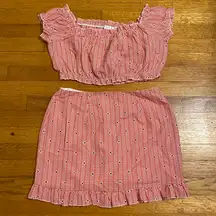 Red Gingham Two Piece Set