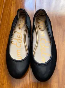 Sam Edelman Fritz Black Leather Ballet Flats