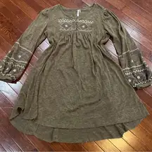 Embroidered Peasant Style Tunic Sweater Dress size small