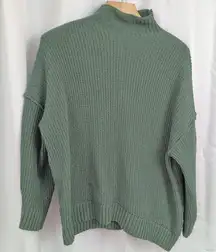 Ladies' Aerie Turtleneck loose fit knit green sweater large