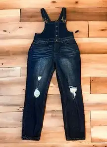 No Boundaries Womens Denim Overalls Jeans Skinny Dark Wash Size L 11/13 NWT