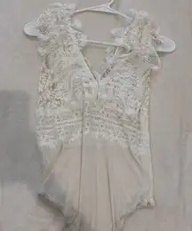 Vici White Lace Bodysuit