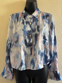 Nine west long sleeve Blue and Pink Women's Top NWT