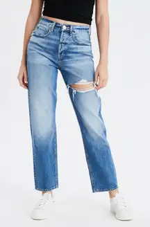 American Eagle 90’s Boyfriend high waisted Distressed Straight Leg Jeans Size 10