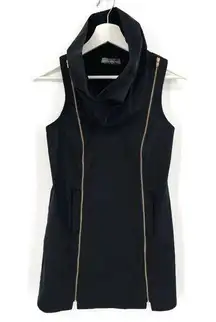 Camilla  and Marc Black Funnel Neck Sleeveless Zipper Dress Sz 2