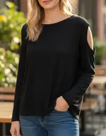 Rag & Bone Cold Shoulder Top Black M
