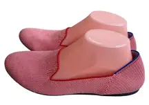 ROTHYS round toe  Red White Knit Loafer Flats Wome 10 lllypop retired pre owned