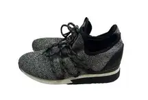 J/SLIDES Urban Sport Melba Knit Sneakers women's Size 7 Black & Silver Metallic