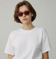 NWT Free People Two Tone Square in Red with Blue