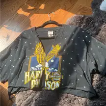 Fruit of the Loom Cropped Black Graphic T-Shirt