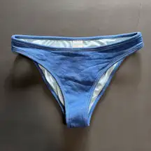 SECRET SETS Blue Denim Bikini Bottoms Swimwear Women’s Sz S EUC