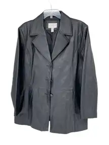 Worthington Black Genuine Leather Button‎ Up - Size 1x
