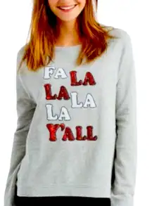 Aeropostale Fa La La La Y'All Light Gray Sweatshirt By Bethany Mota