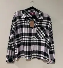 Hippie Rose Plaid Button Up Top NWT