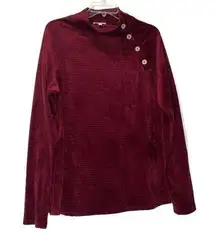 White Birch Maroon Long Sleeve Top Large