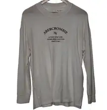 Womens Abercrombie & Fitch Soft AF Cozy Cream Long Sleeve Crew Neck Sweater Sz S