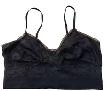 Victoria's Secret Black lace strappy cami Bandeau Bra Medium M womens