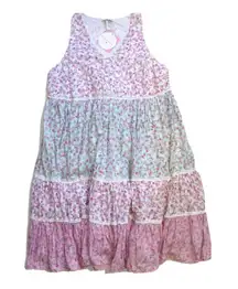 NWT LoveShackFancy x Target Camille in Pink Floral Sleeveless Tier Midi Dress M