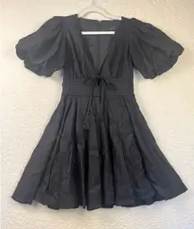 Revolve X House of Harlow 1960 Black Puff Sleeve Peasant Dress‎ Fit Flare US 0