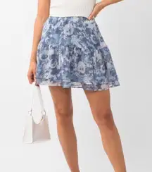 Floral Ruffle Mini Skirt