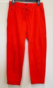 J.‎ Crew Orange Women's Linen Pants Pull-On Drawstring Elastic Waist Pockets - 4