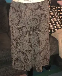 Express Brown Paisley Skirt, size Medium