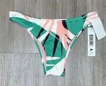 THE BIKINI LAB Women's Sonic Boom Palm Print Cheeky Bikini Swim Bottoms sz M