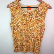 Hearts of Palm Orange Sweater Tank Shell Top L