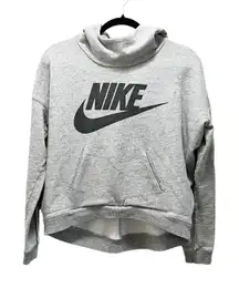 Nike Sweatshirt Hoodie Jacket Gray Fleece Cotton Pullover Sportswear Sz XS