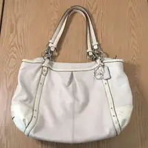 Coach Handbag Purse Leather Cream Size 11 1/4”L x 16”W x 5 1/2”D