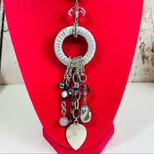 New, SONOMA Silver Tone Beaded Statement Necklace