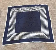 Navy and White Striped Scarf