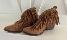 Coconuts by Matisse size 9 Womens Fringe Booties Bohemian Western Cowgirl style