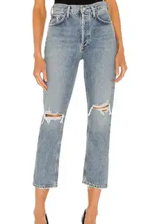 Agolde Riley High Rise Straight Crop in Escalate Size: 29