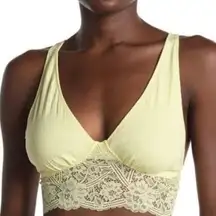 Free People NWT Intimately  Teegan Bralette in Pretty Yellow Color Daybreak SizeM