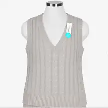 Les Serein Sweater Vest Womens M‎ Gray Cable Knit Pullover Tank NWT Stitch Fix