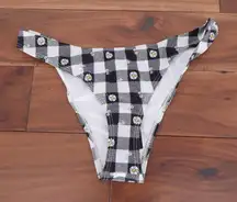 South Beach Gingham Daisy Print Bikini Bottoms Size UK 14 US 10