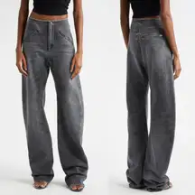 Alexander Wang Hotfix Crystal Moto Jeans Pants Black Crackle Grey 28 NWT